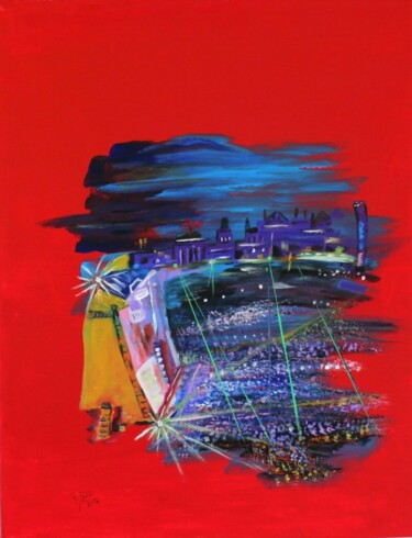 Painting titled "Electro Magnetic" by Brigitte Kölli, Original Artwork, Acrylic
