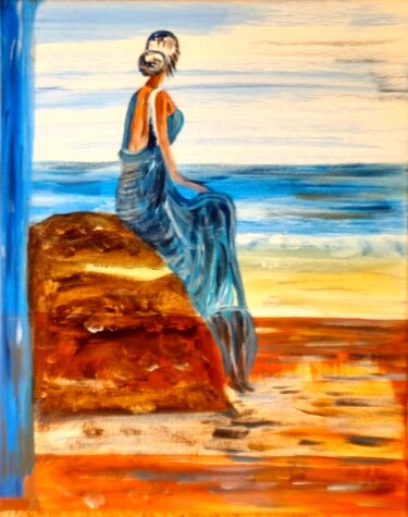 Malarstwo zatytułowany „La mer et moi” autorstwa Brigitte Kölli, Oryginalna praca, Akryl