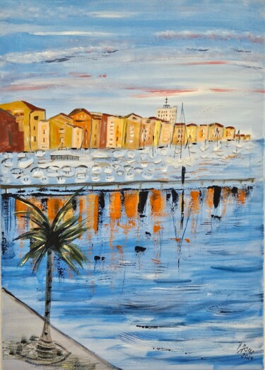 Malerei mit dem Titel "Hafen von Cap d`Agde" von Brigitte Kölli, Original-Kunstwerk, Acryl