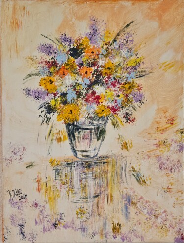 Malerei mit dem Titel "Wildblumen" von Brigitte Kölli, Original-Kunstwerk, Acryl