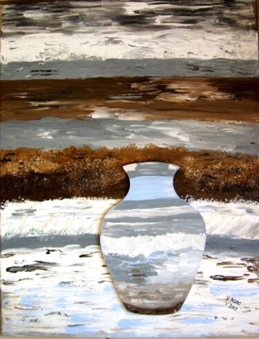Malerei mit dem Titel "Küstenlandschaft" von Brigitte Kölli, Original-Kunstwerk