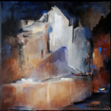 Pintura intitulada "Quand la nuit tombe…" por Brigitte Krief, Obras de arte originais, Óleo