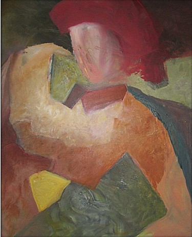 Картина под названием "FEMME ACCOUDÉE" - Brigitte Krief, Подлинное произведение искусства, Масло