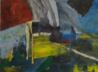 Pittura intitolato "PAYSAGE ABSTRAIT" da Brigitte Krief, Opera d'arte originale, Acrilico