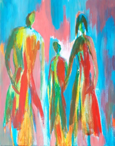 Malerei mit dem Titel "Silhouettes 2" von Brigitte Mathé (MBL), Original-Kunstwerk, Acryl