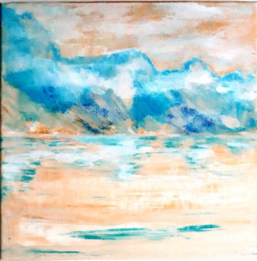 Painting titled "Brume sur le lac" by Brigitte Mathé (MBL), Original Artwork, Acrylic