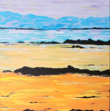 Peinture intitulée "Rêverie marine" par Brigitte Mathé (MBL), Œuvre d'art originale, Acrylique Monté sur Châssis en bois