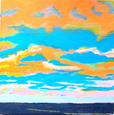 Painting titled "Ciel changeant" by Brigitte Mathé (MBL), Original Artwork, Acrylic