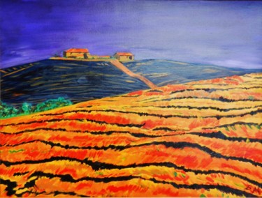 Peinture intitulée "Couleurs de Toscane" par Brigitte Mathé (MBL), Œuvre d'art originale, Huile