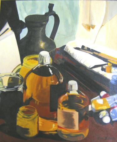 绘画 标题为“L'atelier” 由Brigitte Mathé (MBL), 原创艺术品, 油 安装在木质担架架上