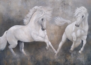 Painting titled "LIBERTAD" by Brigitte Morisson, Original Artwork, Oil