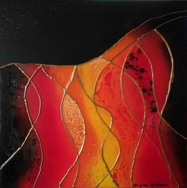 Painting titled "Etna" by Brigitte Mostacci, Original Artwork, Acrylic Mounted on Wood Stretcher frame