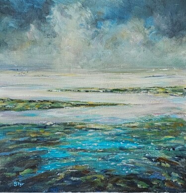 Painting titled "Marée basse" by Brigitte Nellissen (Ster), Original Artwork, Acrylic