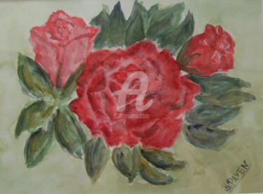 Peinture intitulée "BOUQUET DE ROSES" par Brigitte Payen (B.PAYEN), Œuvre d'art originale, Aquarelle