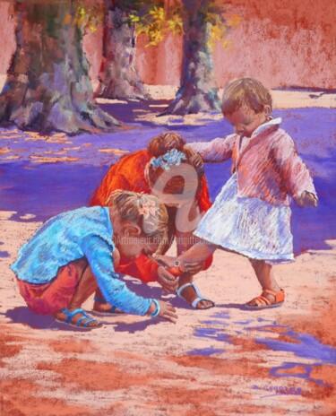 Peinture intitulée "Un Ti Caillou dans…" par Brigitte Charles, Œuvre d'art originale, Pastel Monté sur Verre