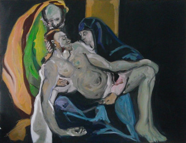 Painting titled "Religion" by Brigitte Starckmann, Original Artwork, Oil