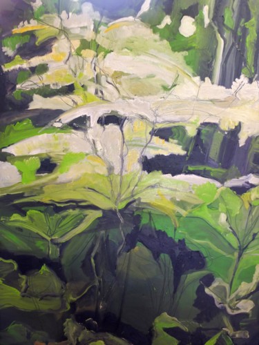 Peinture intitulée "Plante au bord du l…" par Brigitte Starckmann, Œuvre d'art originale, Huile