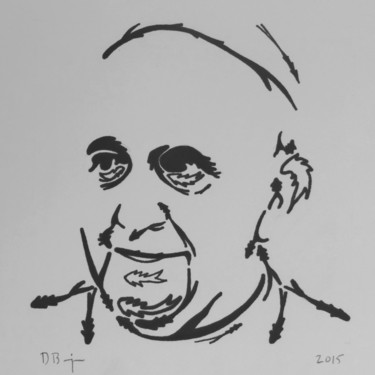 Disegno intitolato "Pope Francis" da David Brigman, Opera d'arte originale, Pennarello