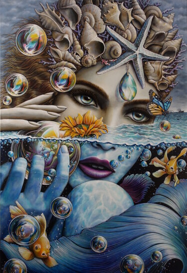 Peinture intitulée "La Sirène d’Odessa…" par Jean-Jacques Briquet, Œuvre d'art originale, Acrylique