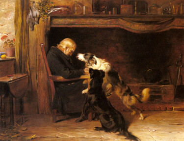 Malerei mit dem Titel "Le long sommeil" von Briton Rivière, Original-Kunstwerk, Öl