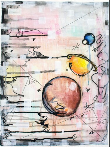 Peinture intitulée "Space Odessey" par Brittany Ellis, Œuvre d'art originale, Acrylique