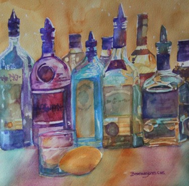 Malerei mit dem Titel "Cheers" von Bronwen Jones, Original-Kunstwerk, Aquarell