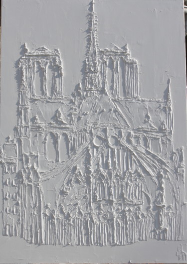 Painting titled "Cathedrale de Notre…" by Brooke Major, Original Artwork, Oil