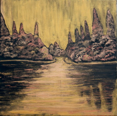 Painting titled "REFLECTIONS" by Brooke Major, Original Artwork, Oil Mounted on Wood Stretcher frame