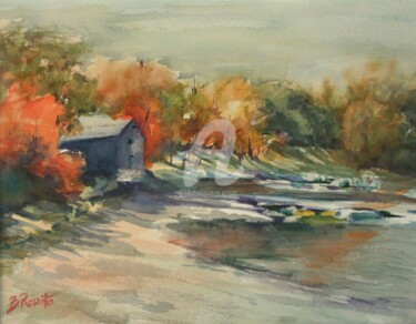 Painting titled "Autumn Morning At t…" by B.Rossitto, Original Artwork, Oil