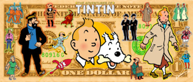 제목이 "Tintin Vintage Doll…"인 판화 Brother X로, 원작, 엠보싱 알루미늄에 장착됨