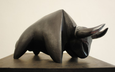 Sculpture intitulée "taureau" par Olivier Bru, Œuvre d'art originale, Terre cuite