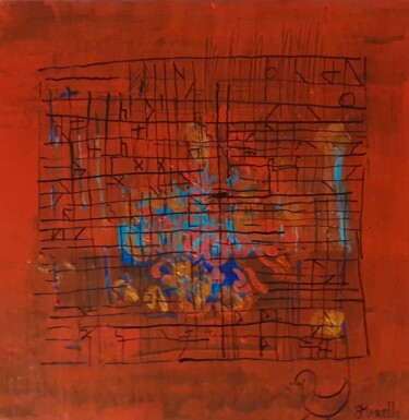 Malerei mit dem Titel "Interno" von Bruna Marelli, Original-Kunstwerk, Acryl