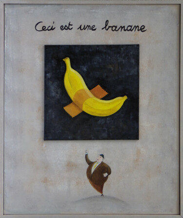 Painting titled "Musa balbisinia art…" by Bruno Aimetti, Original Artwork, Oil Mounted on Wood Stretcher frame