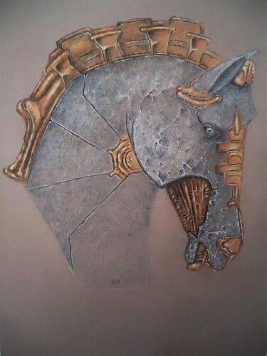 图画 标题为“tête de cheval” 由Bruno Chandellier, 原创艺术品, 铅笔