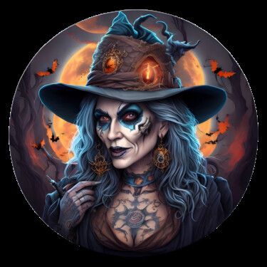 Цифровое искусство под названием "Halloween Witch T 02" - Bruno Dujardin, Подлинное произведение искусства, Изображение, сге…