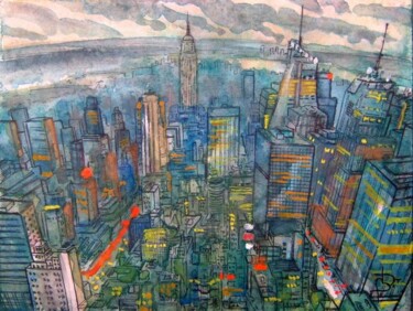Painting titled "new-york 17 empire…" by Bruno Dumont, Original Artwork, Oil