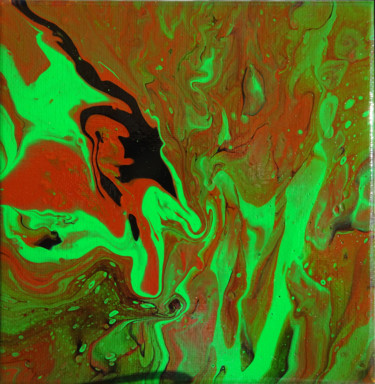 Painting titled "zigreen" by Bruno Abstract Art, Original Artwork, Acrylic