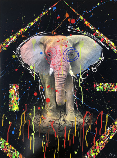 Peinture intitulée "Elephanjoy" par Bruno Abstract Art, Œuvre d'art originale, Acrylique