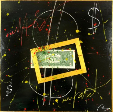 Malerei mit dem Titel "Dollar" von Bruno Abstract Art, Original-Kunstwerk, Acryl