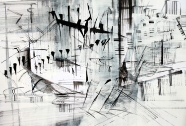 Drawing titled "ecriture rythmiques" by Bruno Keip, Original Artwork