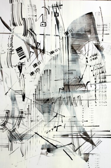 Drawing titled "ecriture rythmiques" by Bruno Keip, Original Artwork