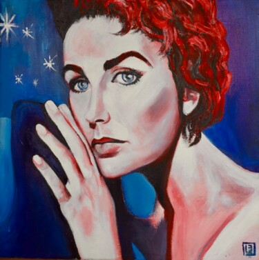 Peinture intitulée "La star (Liz Taylor)" par Bruno Lebayle, Œuvre d'art originale, Huile