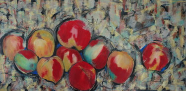 Peinture intitulée "pommes" par Bruno Leblais, Œuvre d'art originale, Huile