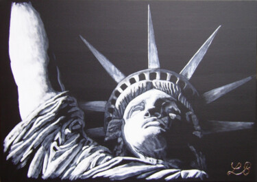 Painting titled "Liberté" by Bruno Lemasson, Original Artwork, Acrylic Mounted on Wood Stretcher frame