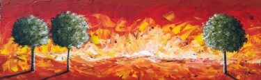 Painting titled "Le feu intérieur" by Bruno Lemasson, Original Artwork, Acrylic