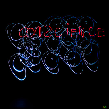 Photographie intitulée "Conscience Oeil" par Bruno Mesrine, Œuvre d'art originale, Light Painting