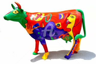 Sculpture intitulée "Cow Ba" par Bruno Antony-Thouret (bruno antony), Œuvre d'art originale, Plastique