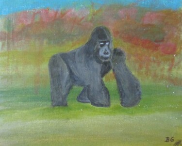 「Gorille」というタイトルの絵画 Bruno Grégory (BG)によって, オリジナルのアートワーク, アクリル