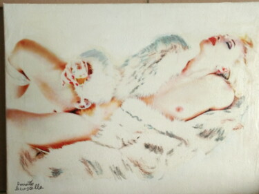 Painting titled "Marilyn Monroe con…" by Bruscella Donato, Original Artwork, Oil