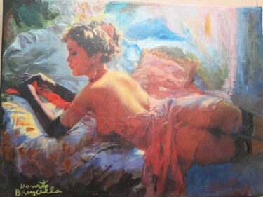 Painting titled "REBECCA SEMINUDA SU…" by Bruscella Donato, Original Artwork, Oil Mounted on Wood Stretcher frame